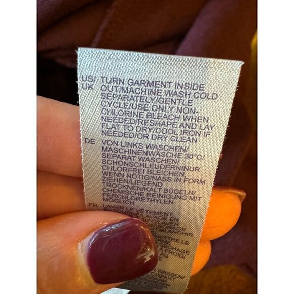 NYDJ Sweater Women Small Burgundy Knit Ruffle Front Crew Neck Pullover - Picture 11 of 11